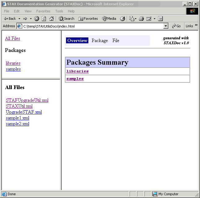 STAXDoc Package Documentation