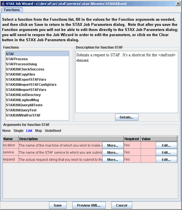 STAX Job Wizard