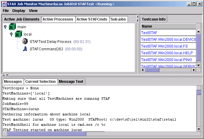 Message Text Tab View in STAX Monitor